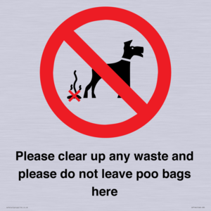 Please clear up any waste and please do not leave poo bags here